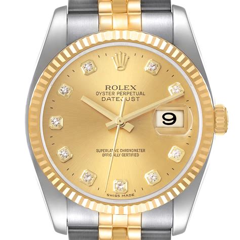 rolex datejust 36 gold bezel|Rolex diamond Datejust 36mm men's.